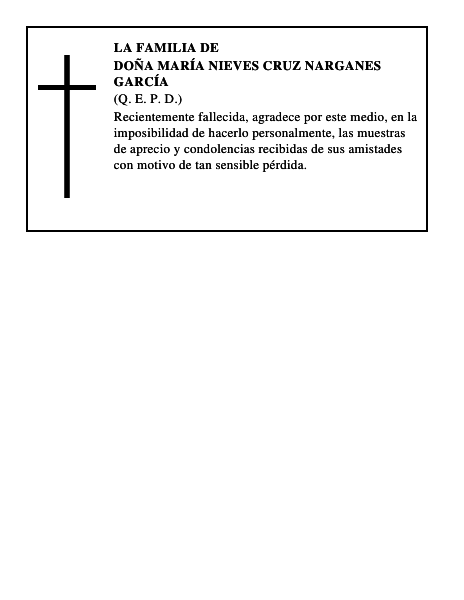Doña María Nieves Cruz Narganes García