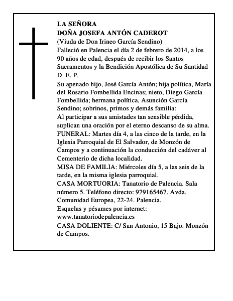 Doña Josefa Antón Caderot