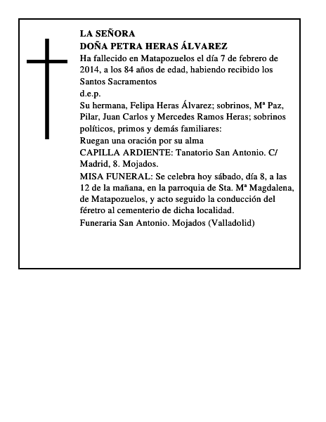 Doña Petra Heras Álvarez