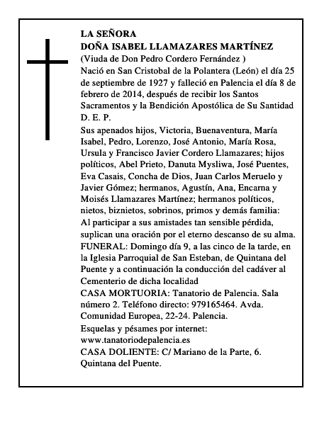 Doña Isabel Llamazares Martínez