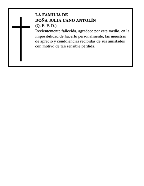 Doña Julia Cano Antolín