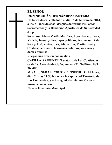 Don Nicolás Hernández Cantera