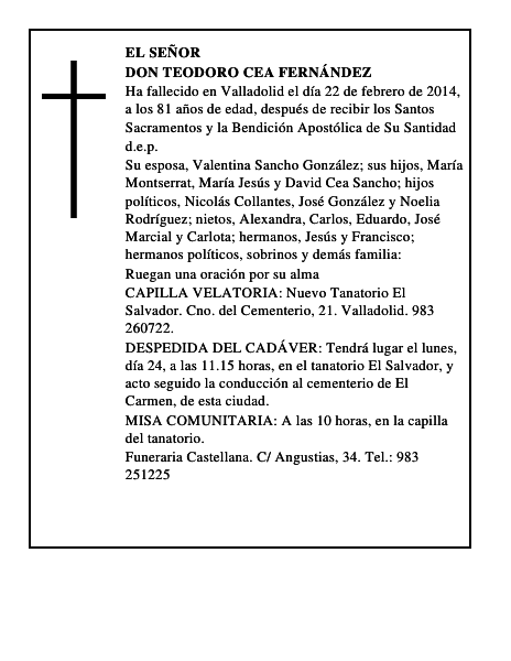 Don Teodoro Cea Fernández