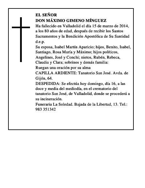 Don Máximo Gimeno Mínguez