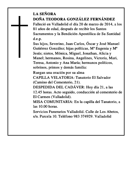 Doña Teodora González Fernández