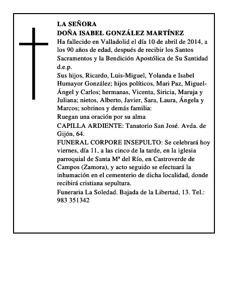 Doña Isabel González Martínez
