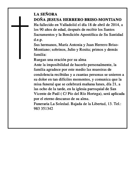 Doña Jesusa Herrero Briso-Montiano