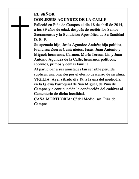 Don Jesús Agundez de la Calle