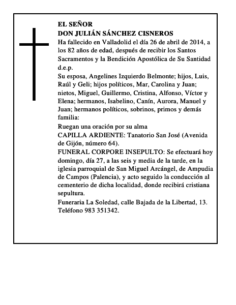 Don Julián Sánchez Cisneros