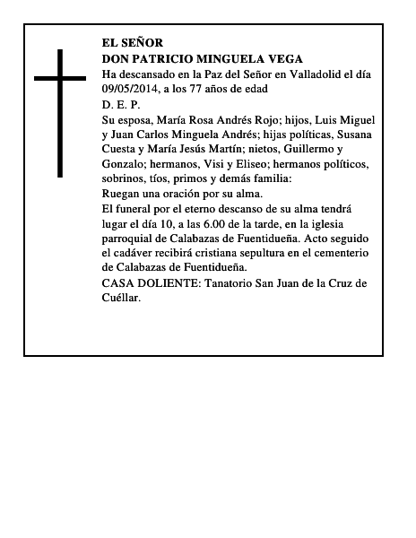 Don Patricio Minguela Vega