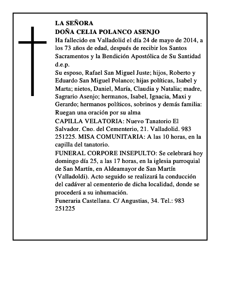Doña Celia Polanco Asenjo