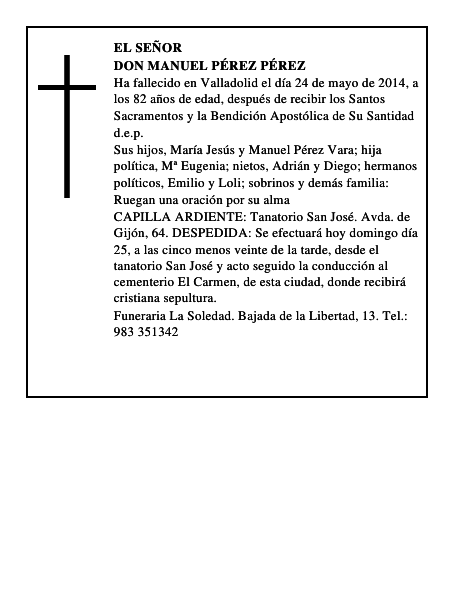 Don Manuel Pérez Pérez