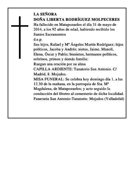 Doña Liberta Rodríguez Molpeceres