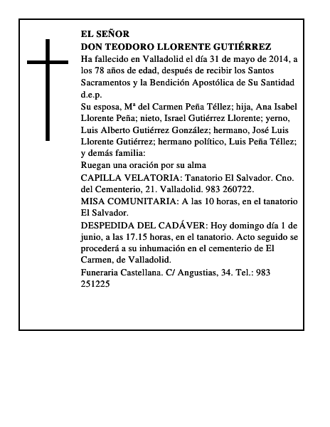 Don Teodoro Llorente Gutiérrez