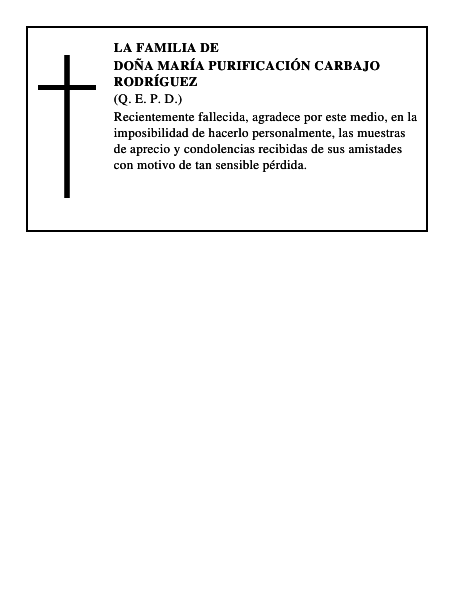 Doña María Purificación Carbajo Rodríguez
