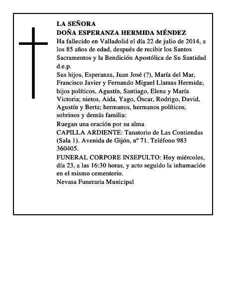 Doña Esperanza Hermida Méndez