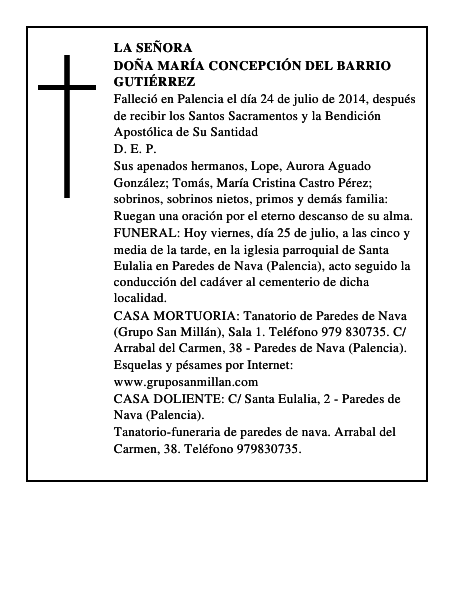 Doña María Concepción del Barrio Gutiérrez
