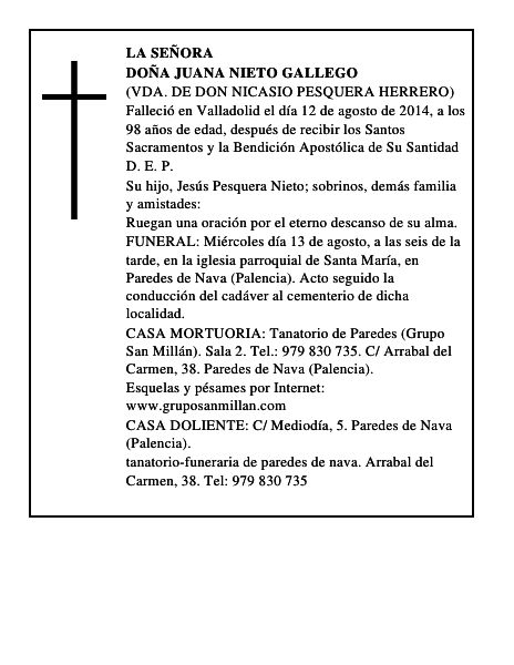 Doña Juana Nieto Gallego