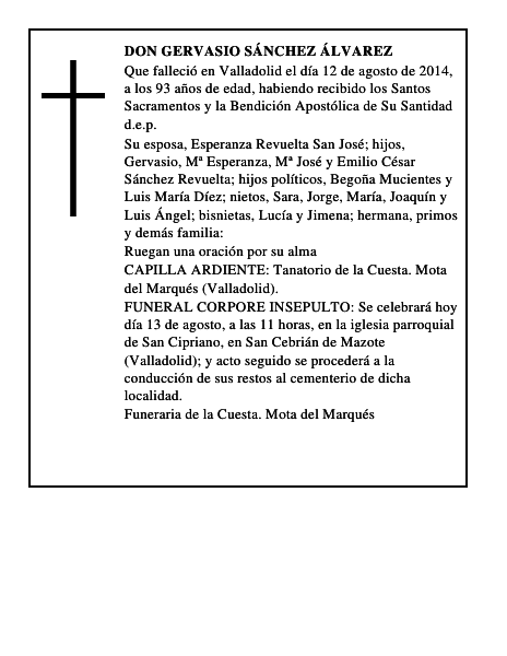 Don Gervasio Sánchez Álvarez