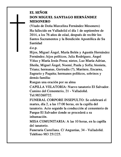 Don Miguel Santiago Hernández Mesonero