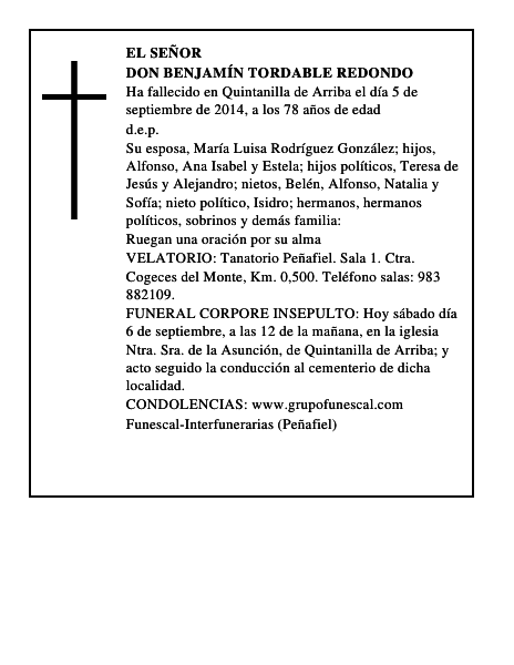 Don Benjamín Tordable Redondo