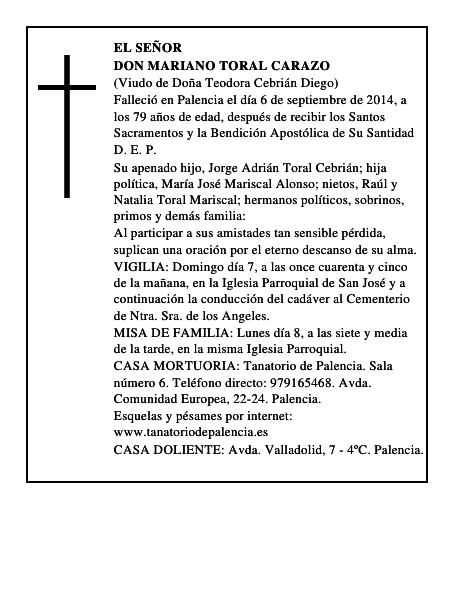 Don Mariano Toral Carazo