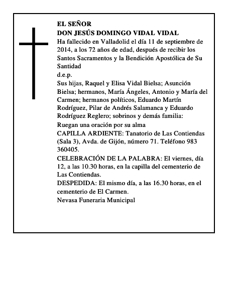 Don Jesús Domingo Vidal Vidal