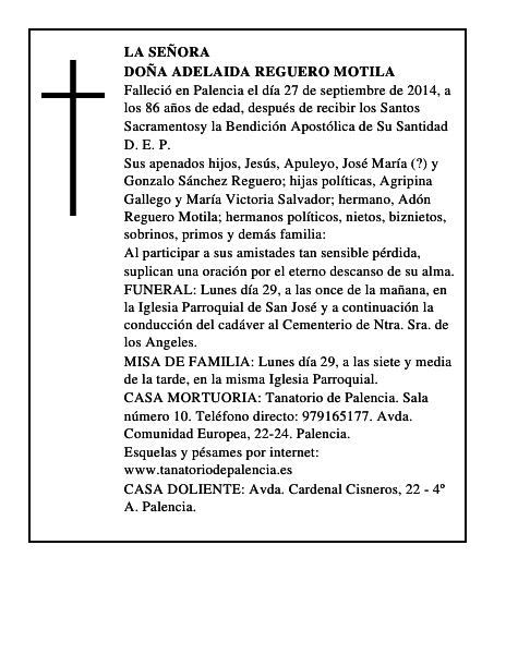 Doña Adelaida Reguero Motila