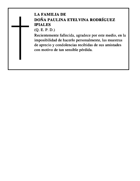 Doña Paulina Etelvina Rodríguez Ipiales