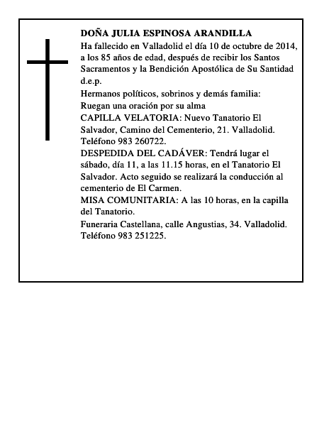 Doña Julia Espinosa Arandilla
