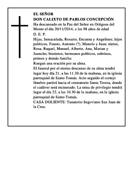 Don Calixto de Pablos Concepción