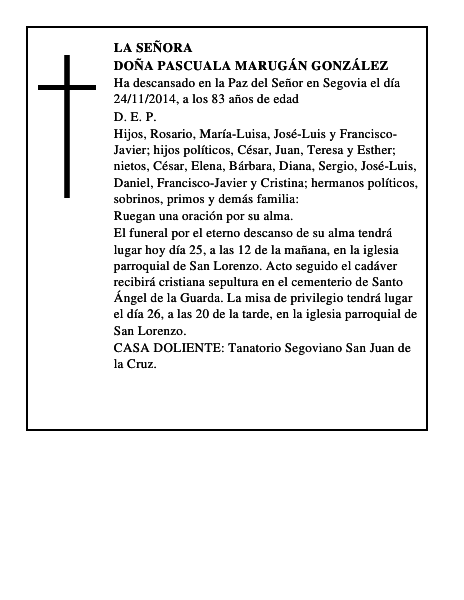 Doña Pascuala Marugán González