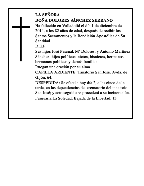 Doña Dolores Sánchez Serrano