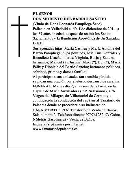 Don Modesto del Barrio Sancho