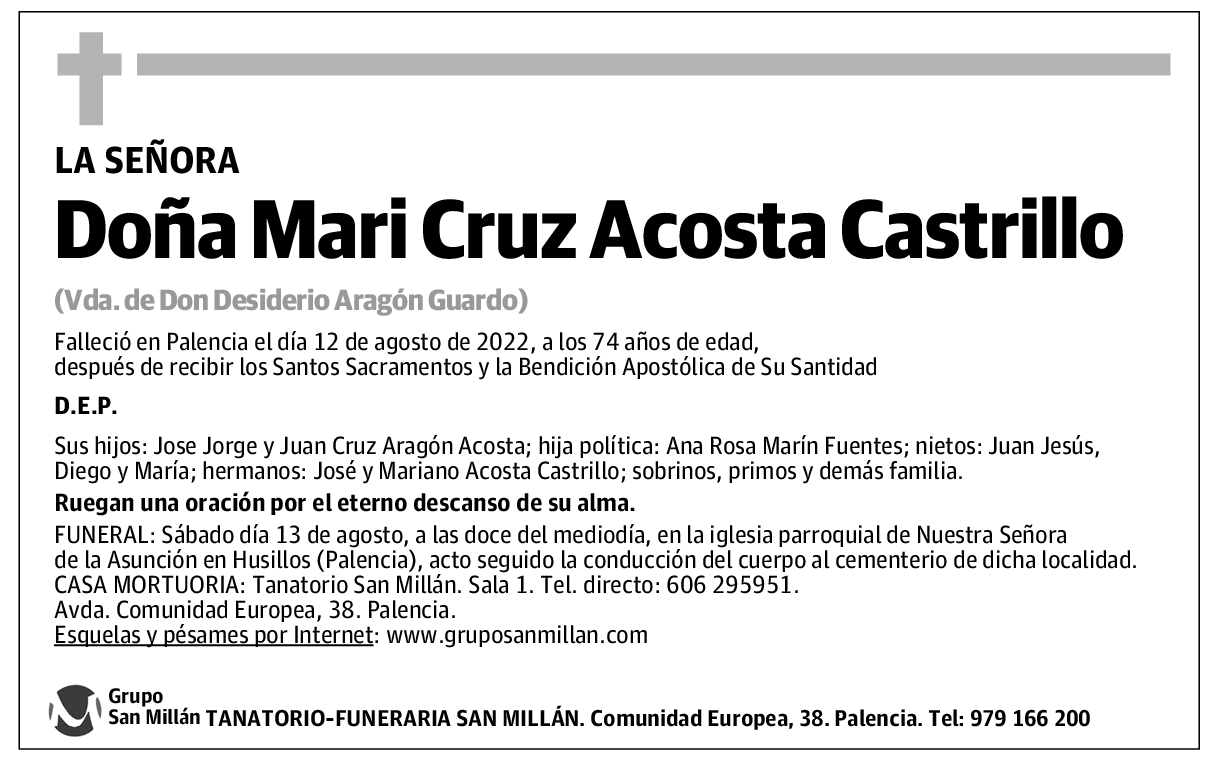 Doña Mari Cruz Acosta Castrillo