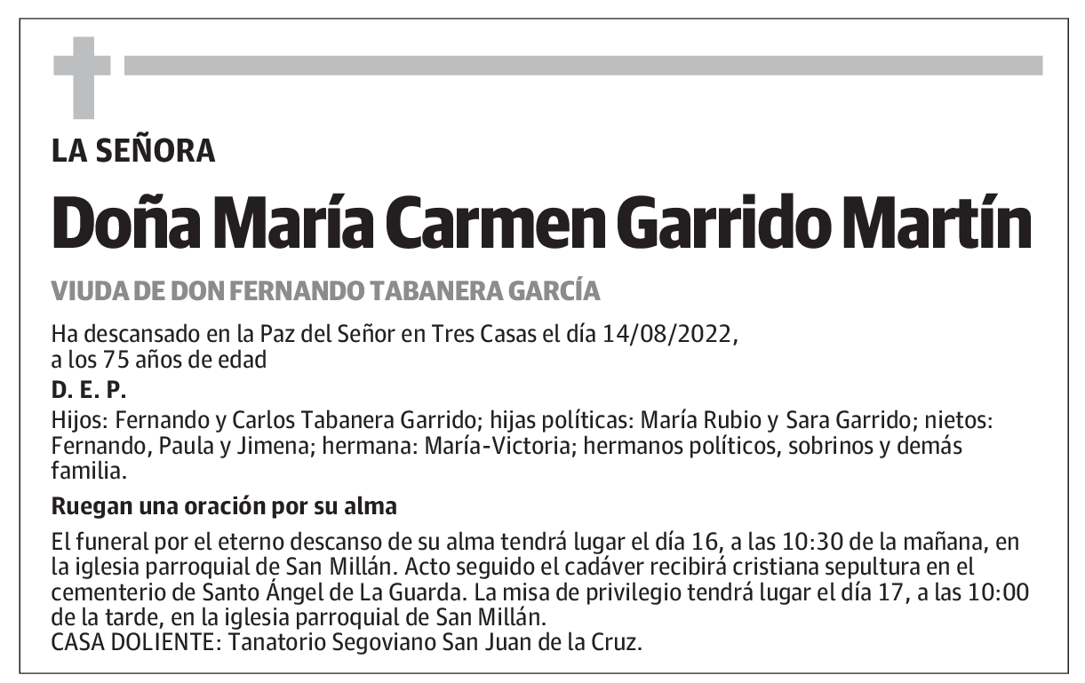 Doña María Carmen Garrido Martín