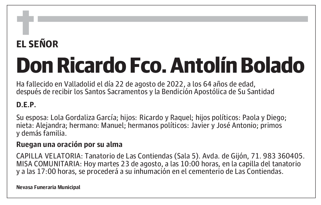 Ricardo Fco. Antolín Bolado