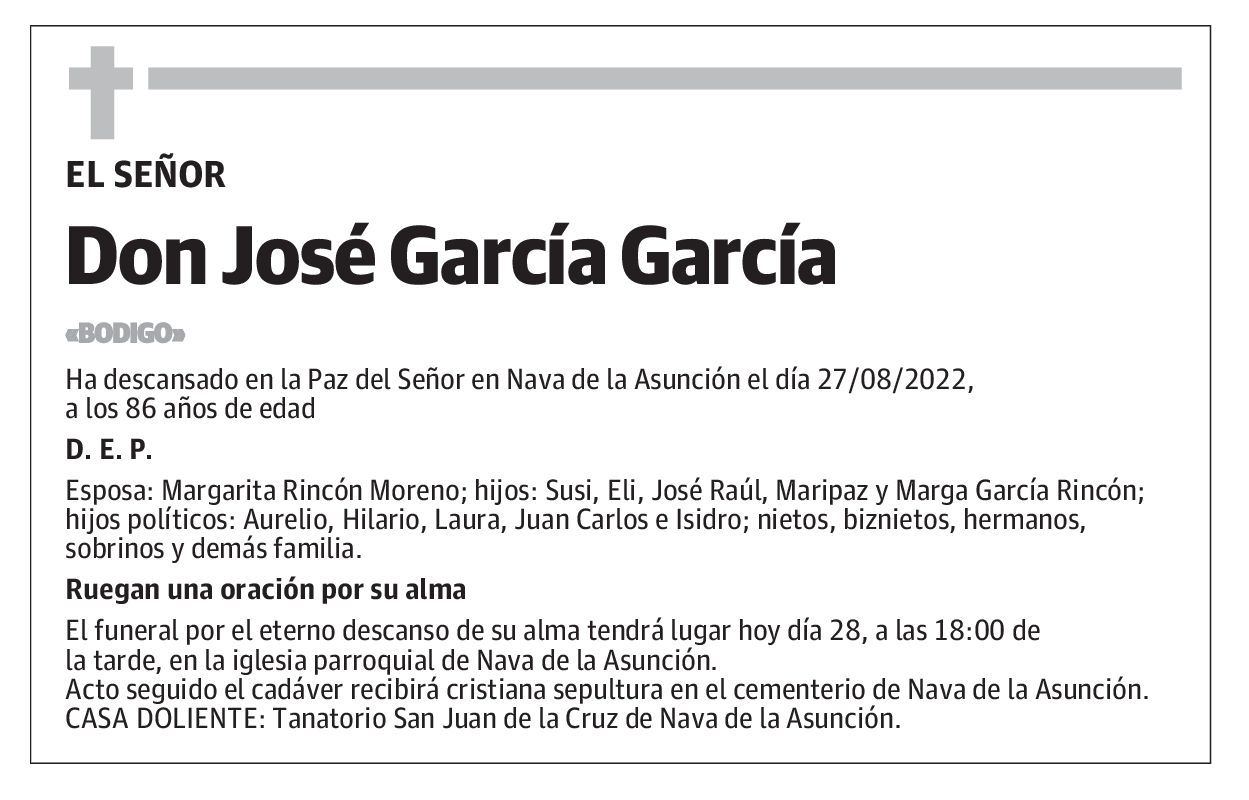 Don José García García «BODIGO»