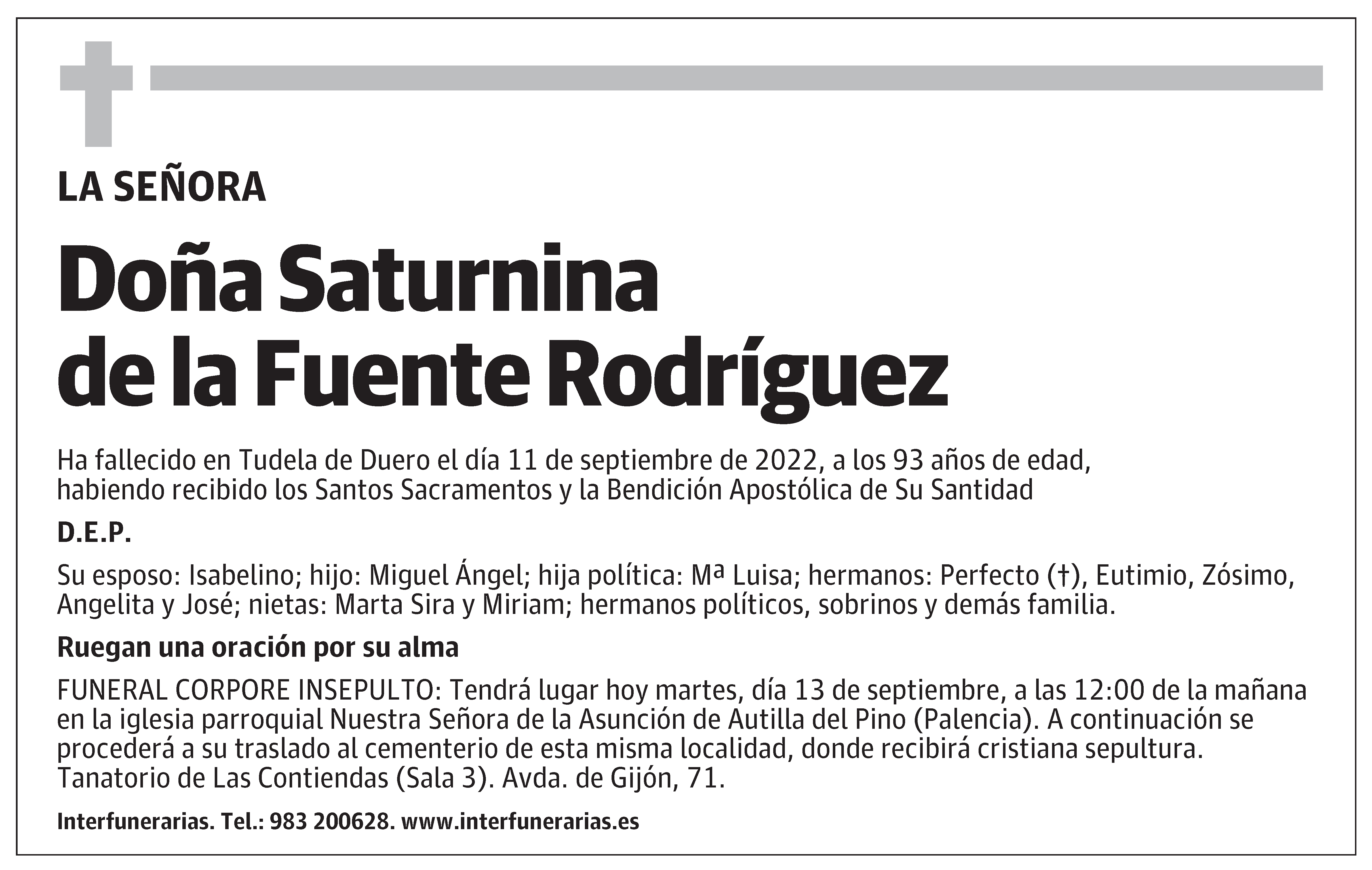 Saturnina de la Fuente Rodríguez