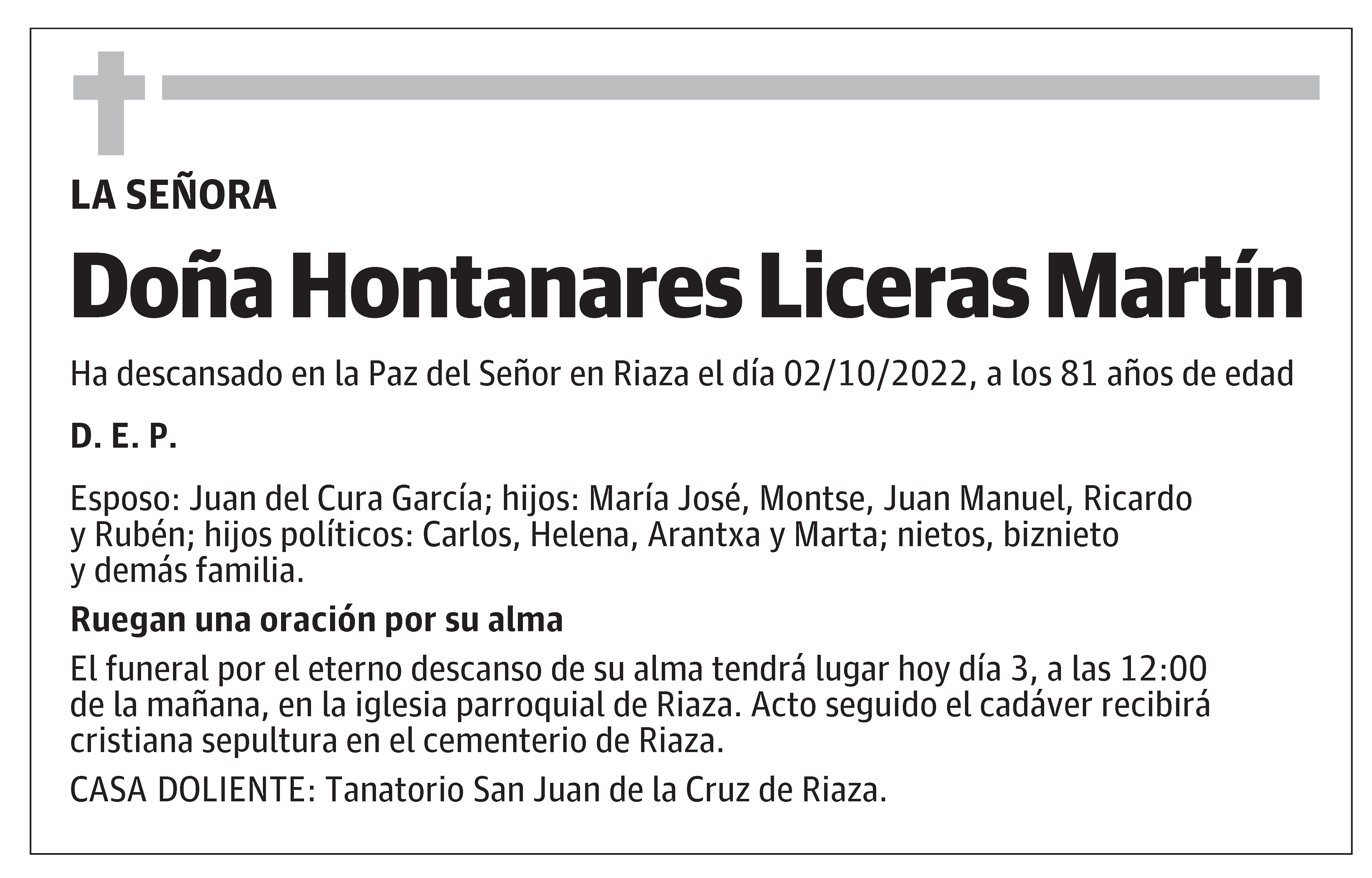Hontanares Liceras Martín