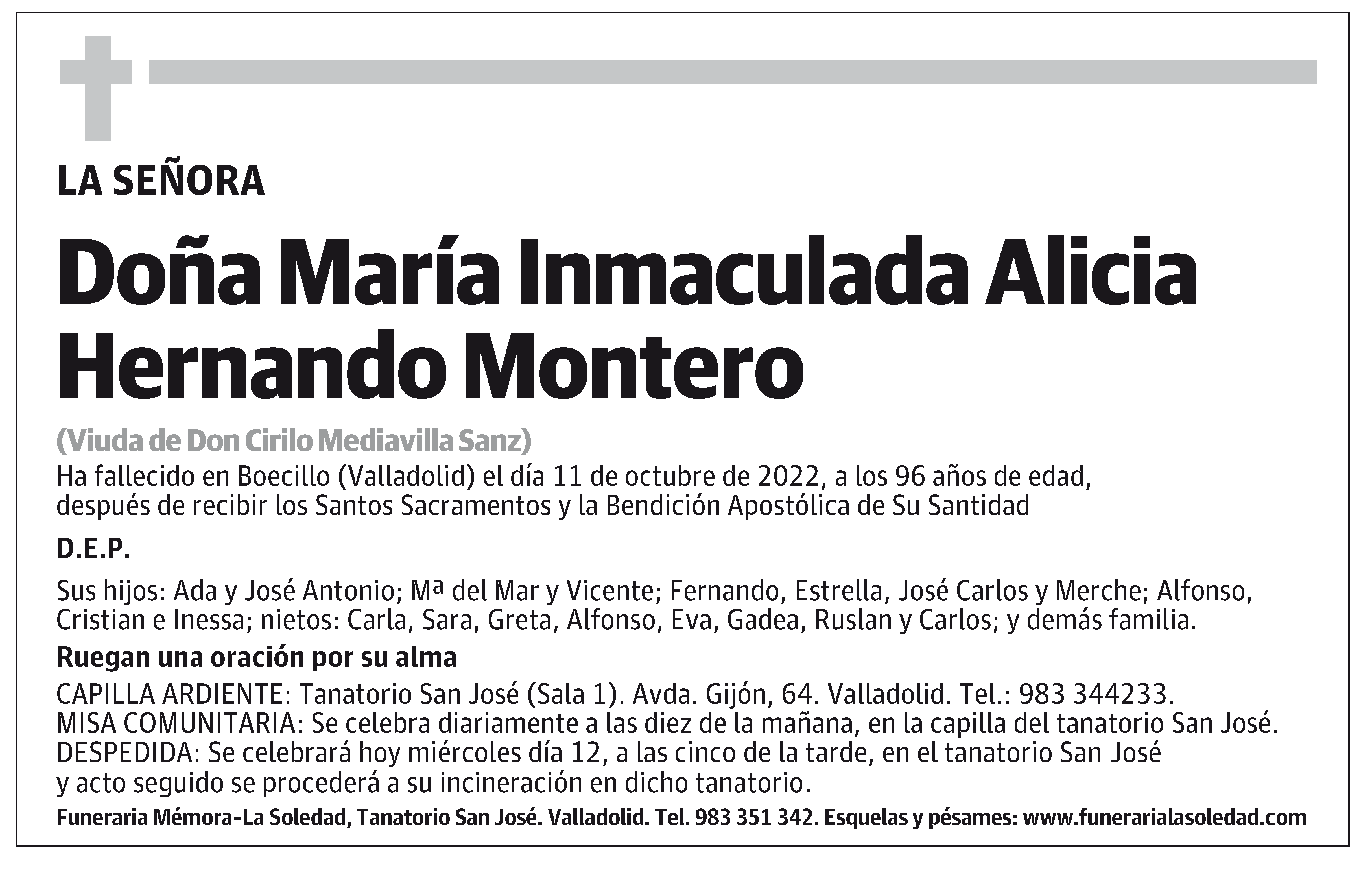 María Inmaculada Alicia Hernando Montero