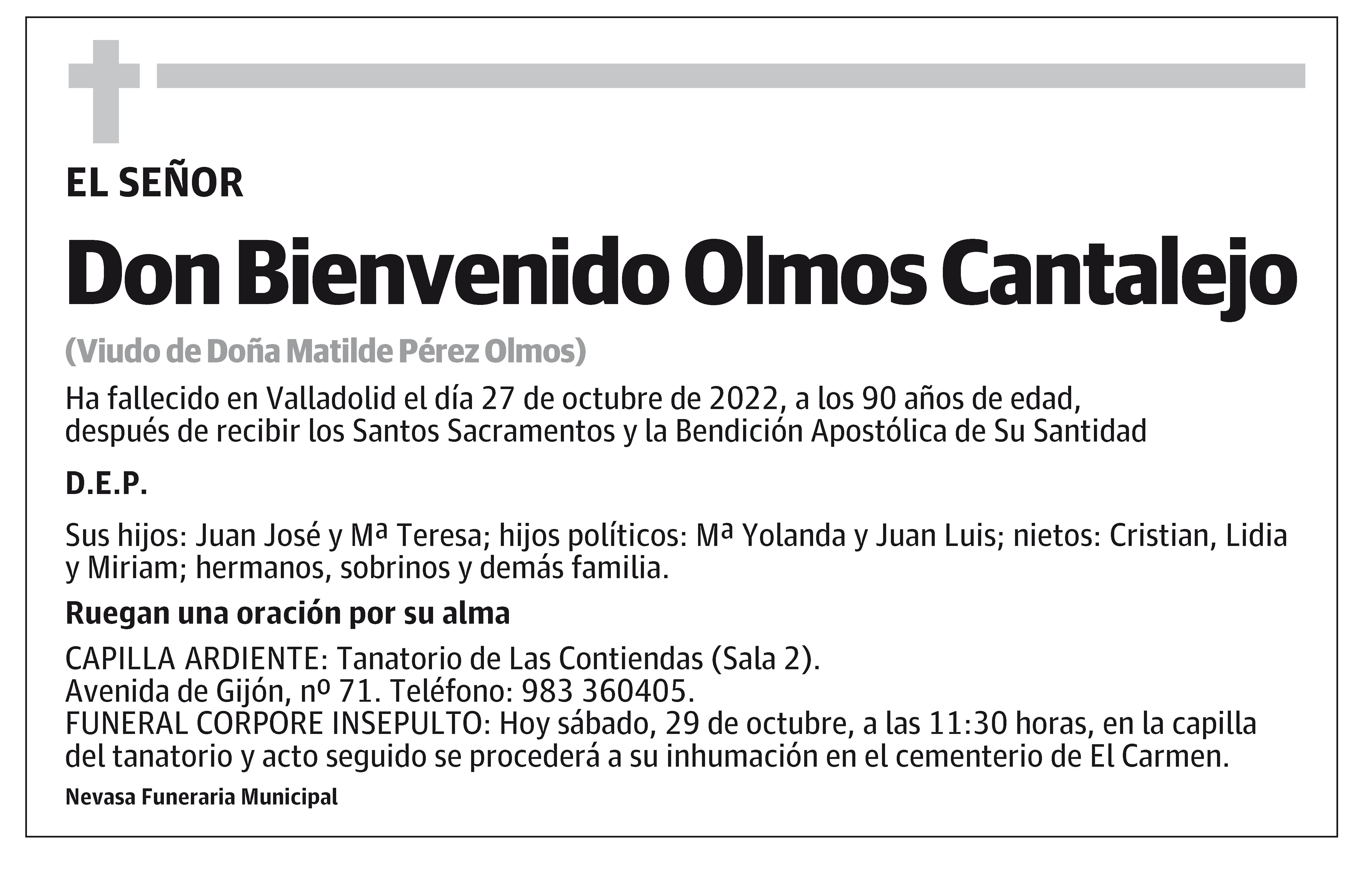 Bienvenido Olmos Cantalejo