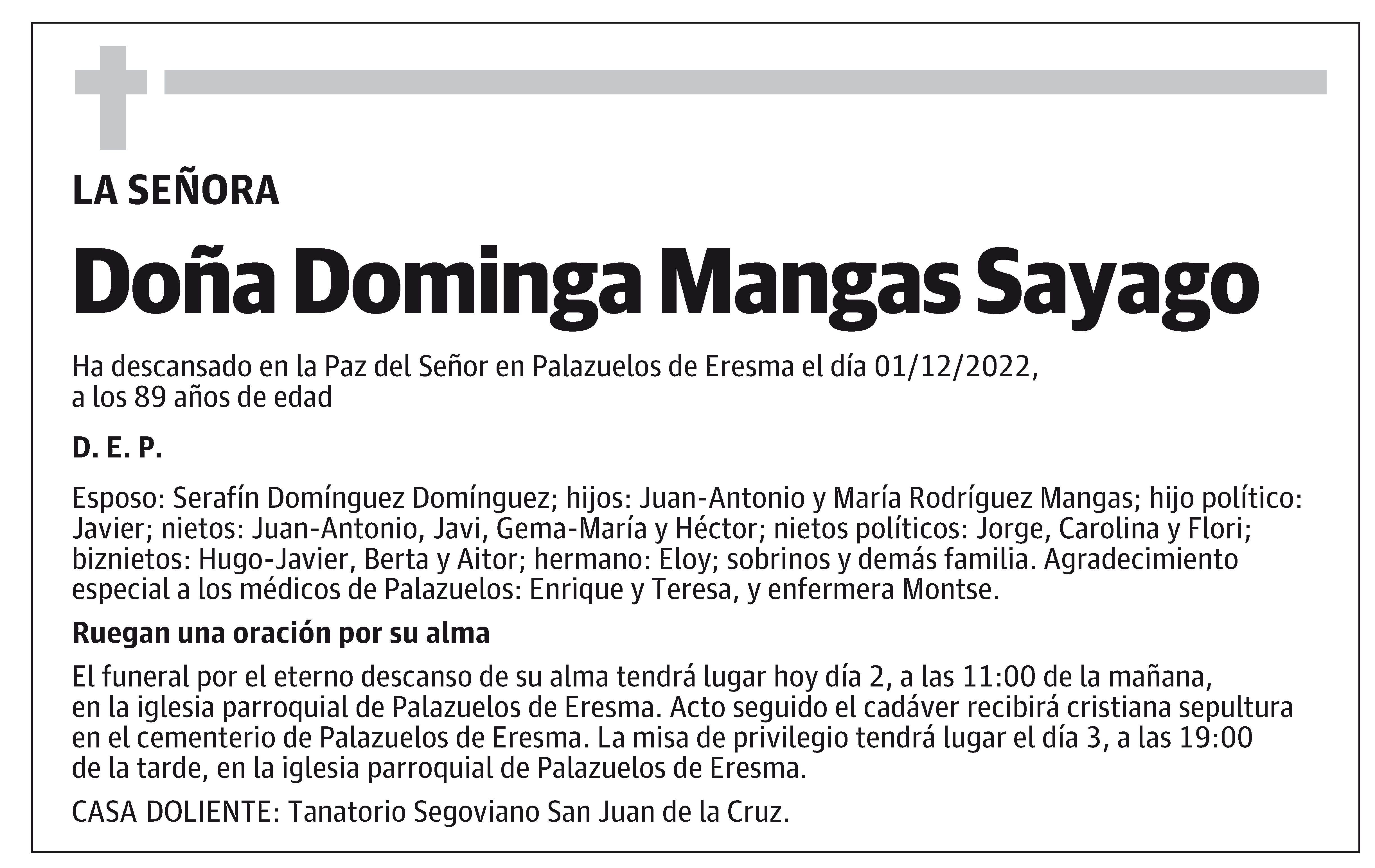 Dominga Mangas Sayago