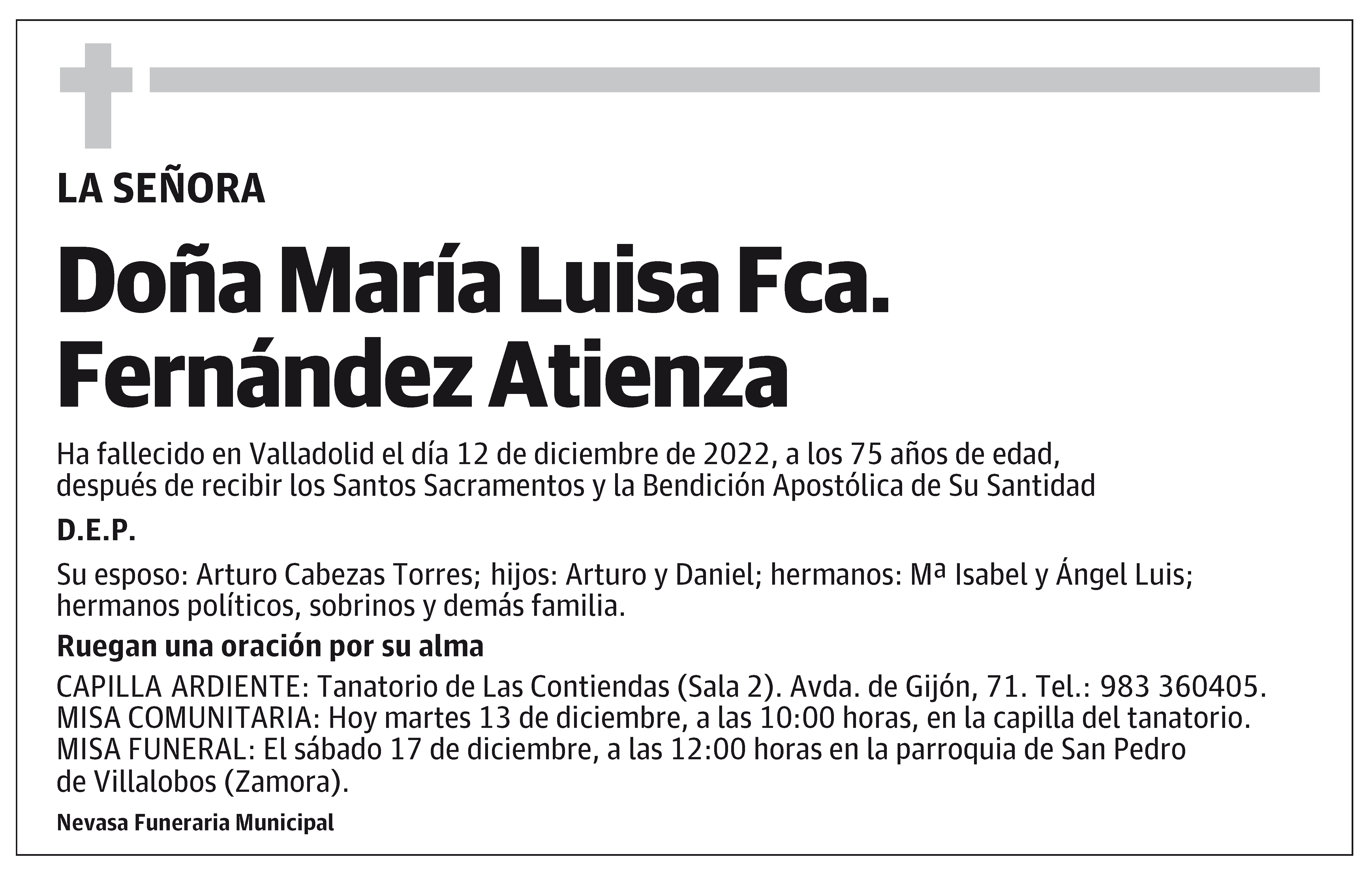 Doña María Luisa Fca. Fernández Atienza