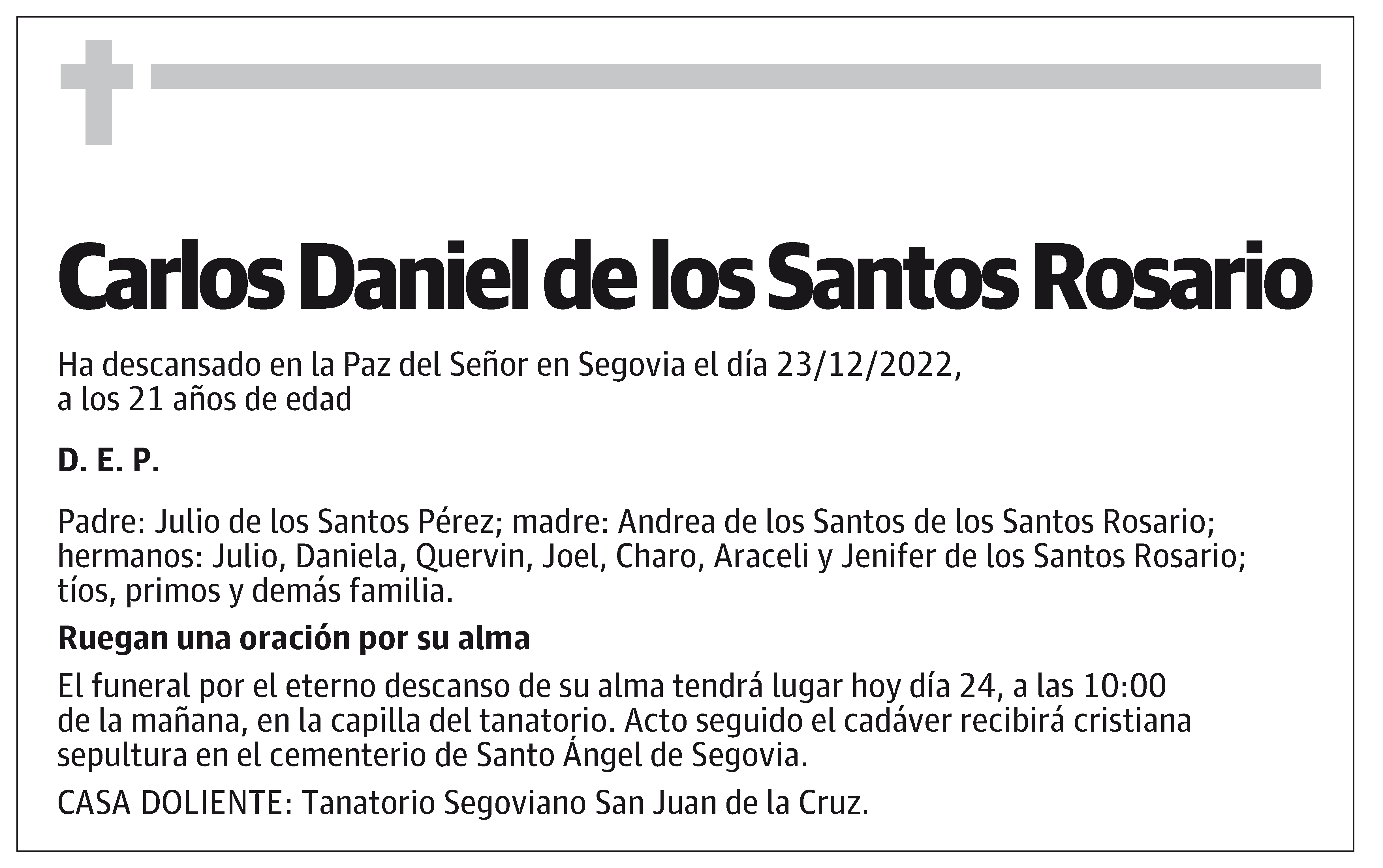 Carlos Daniel de los Santos Rosario