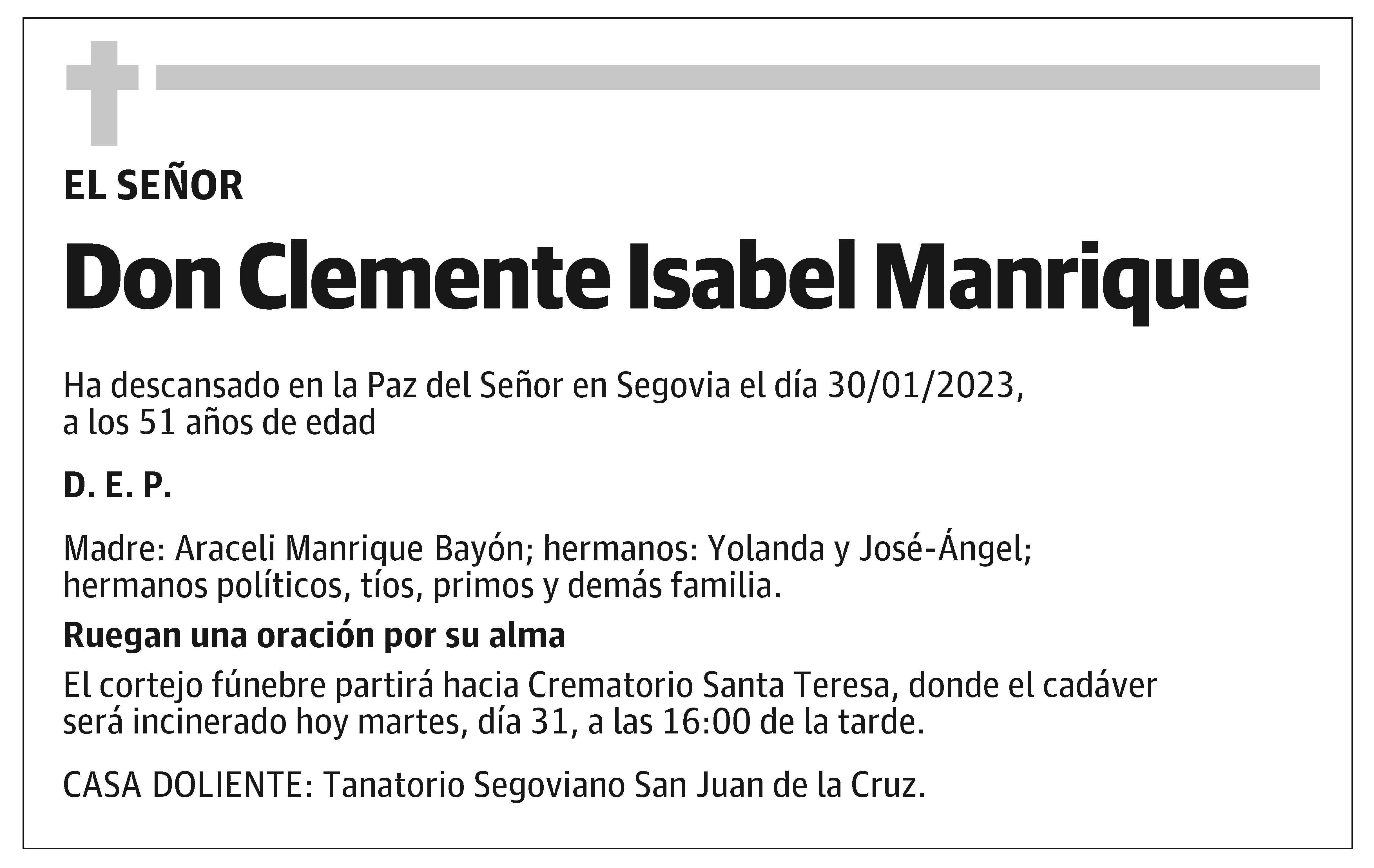 Clemente Isabel Manrique