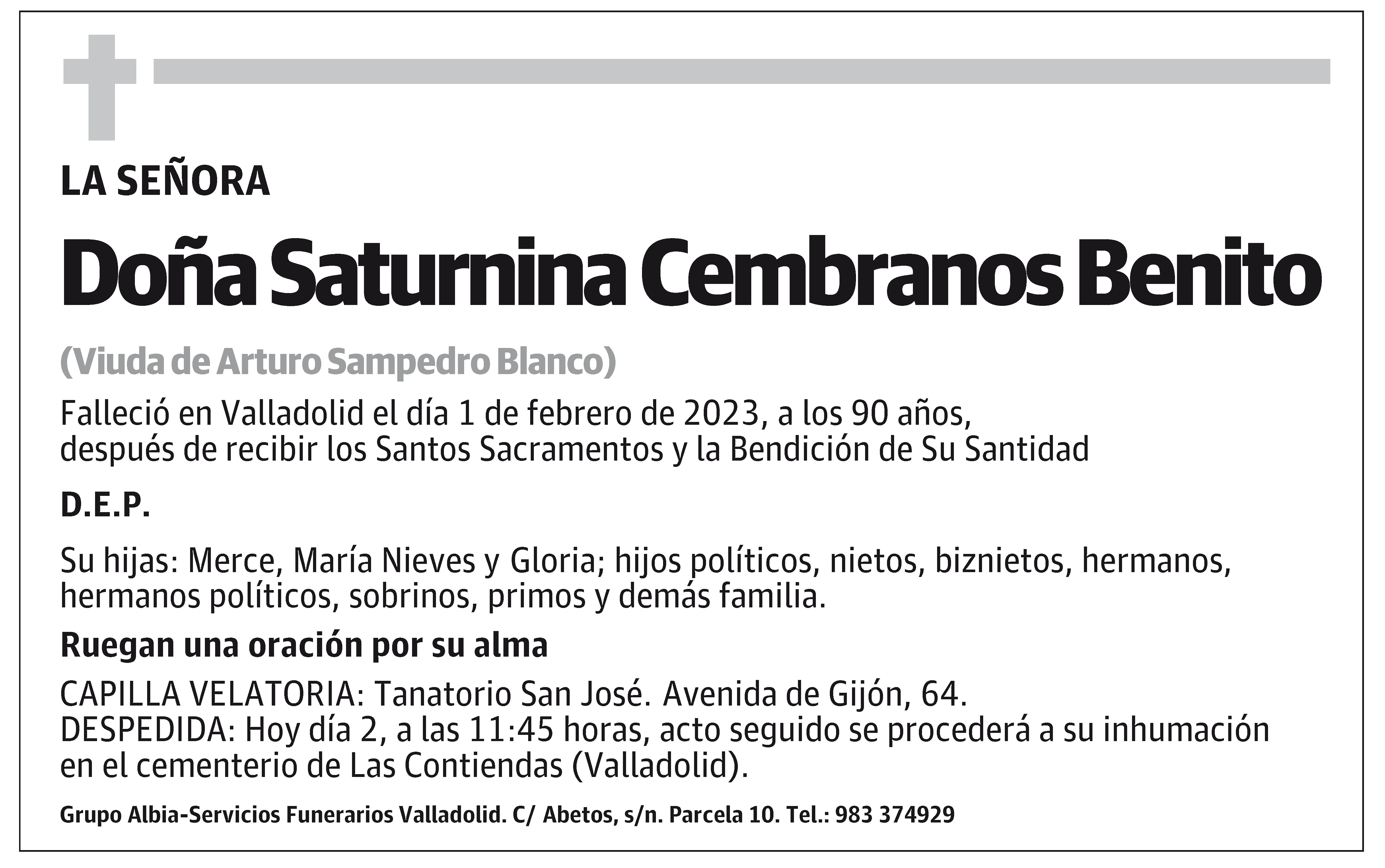 Saturnina Cembranos Benito