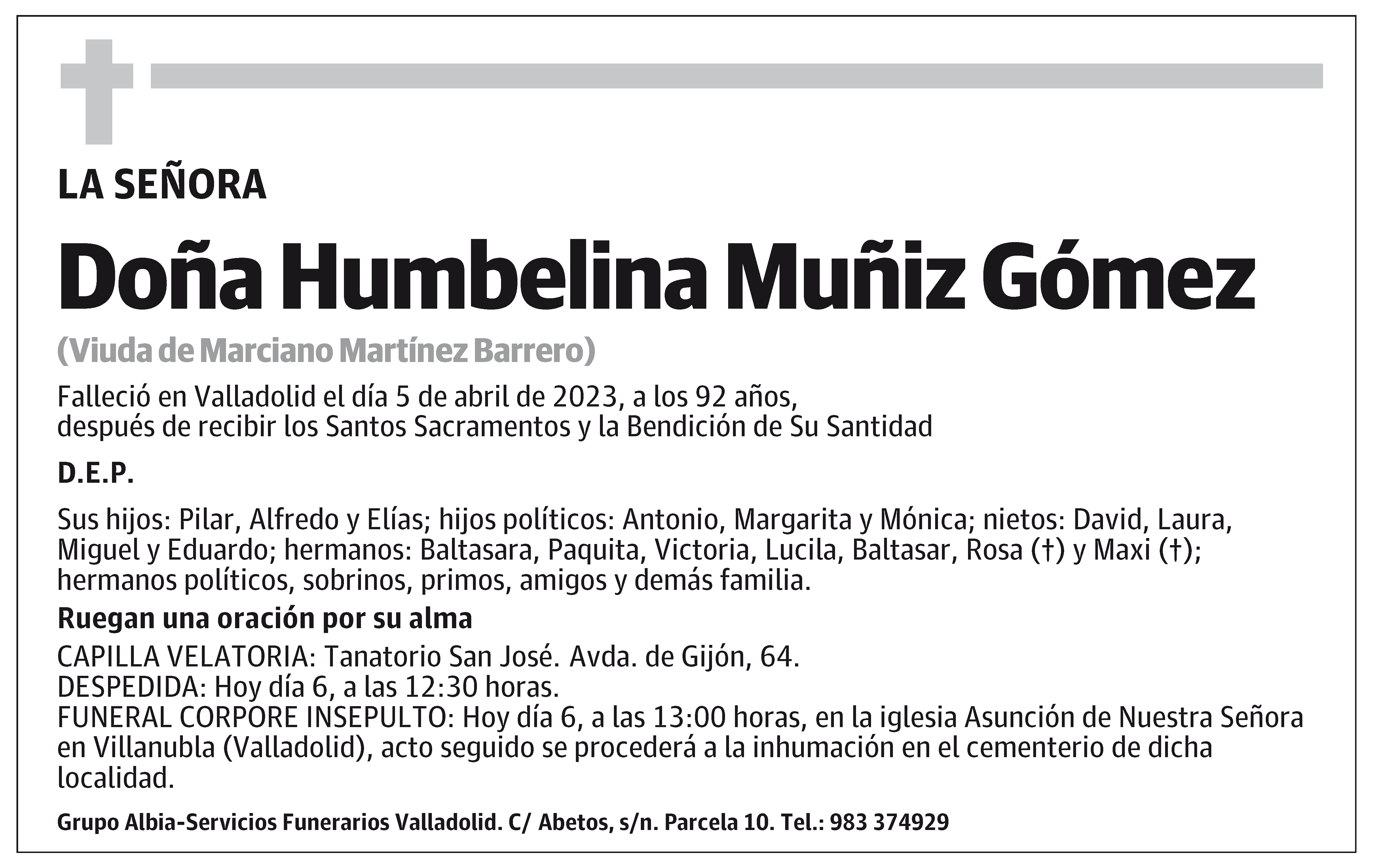 Humbelina Muñiz Gómez