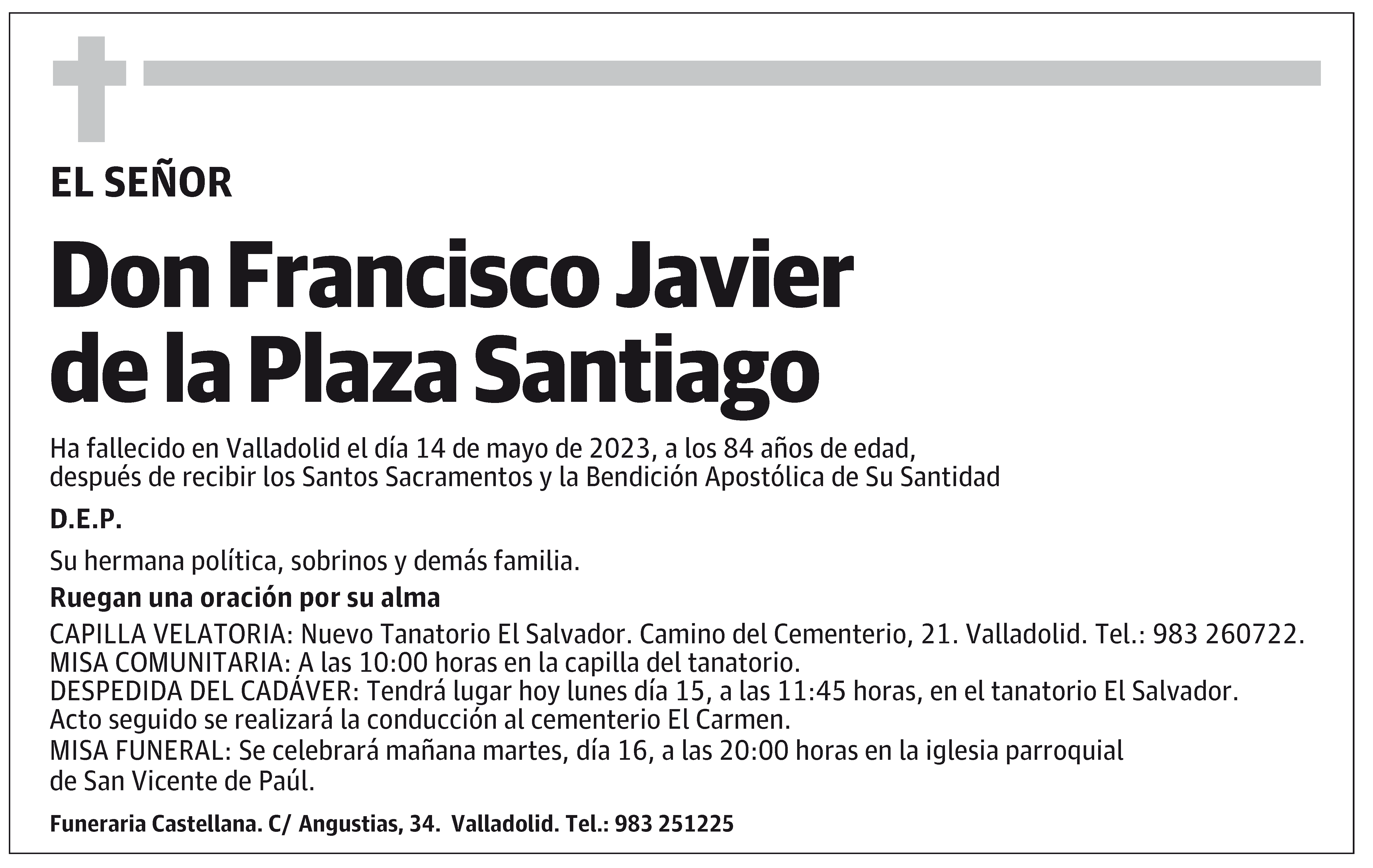 Francisco Javier de la Plaza Santiago