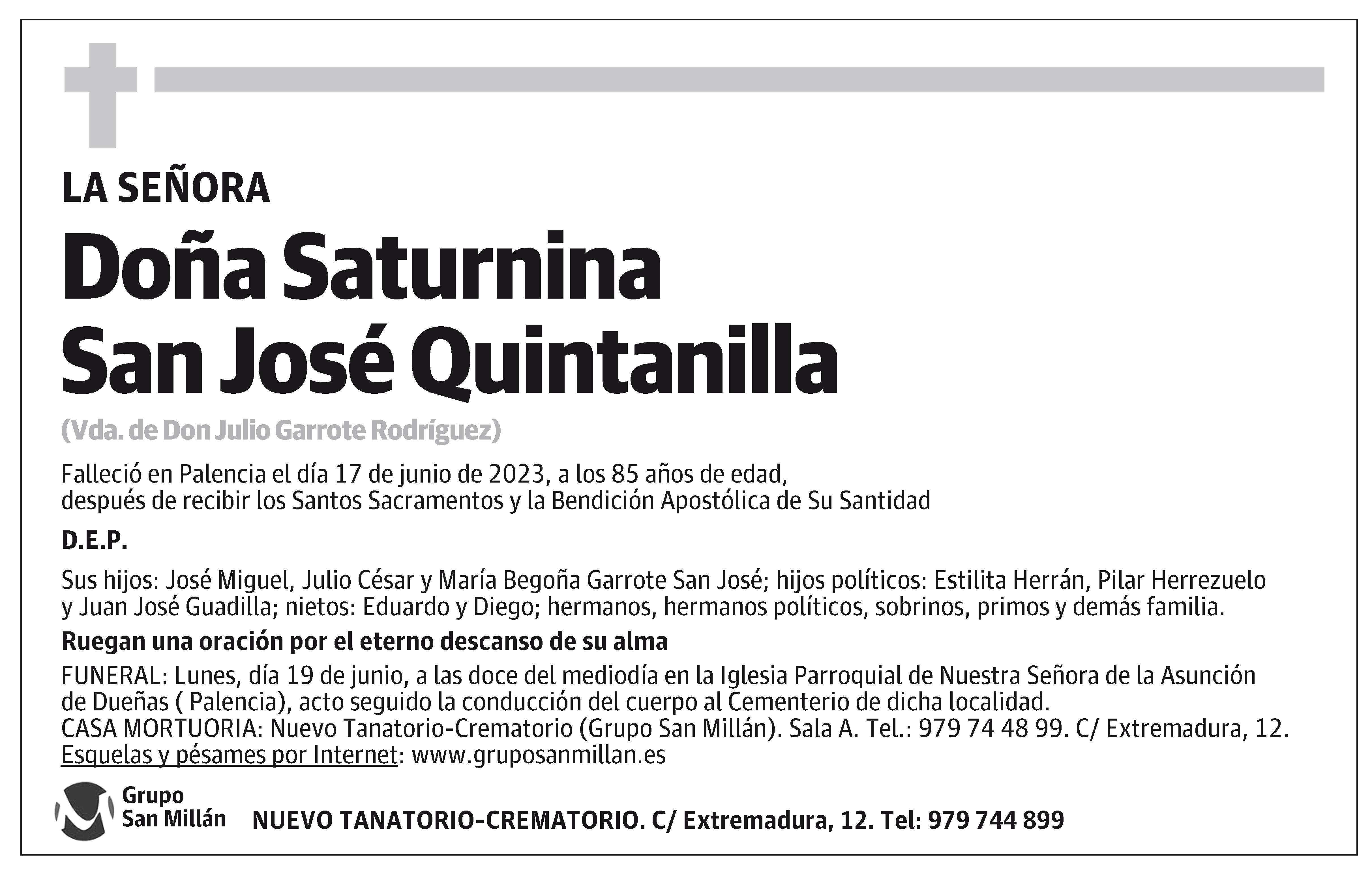 Saturnina San José Quintanilla